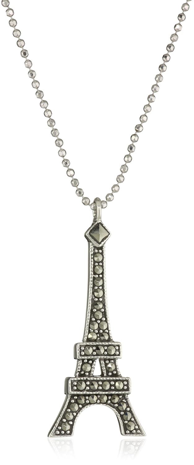 jack " reversibles " 纯银和施华洛世奇马克赛石埃菲尔铁塔吊坠项链