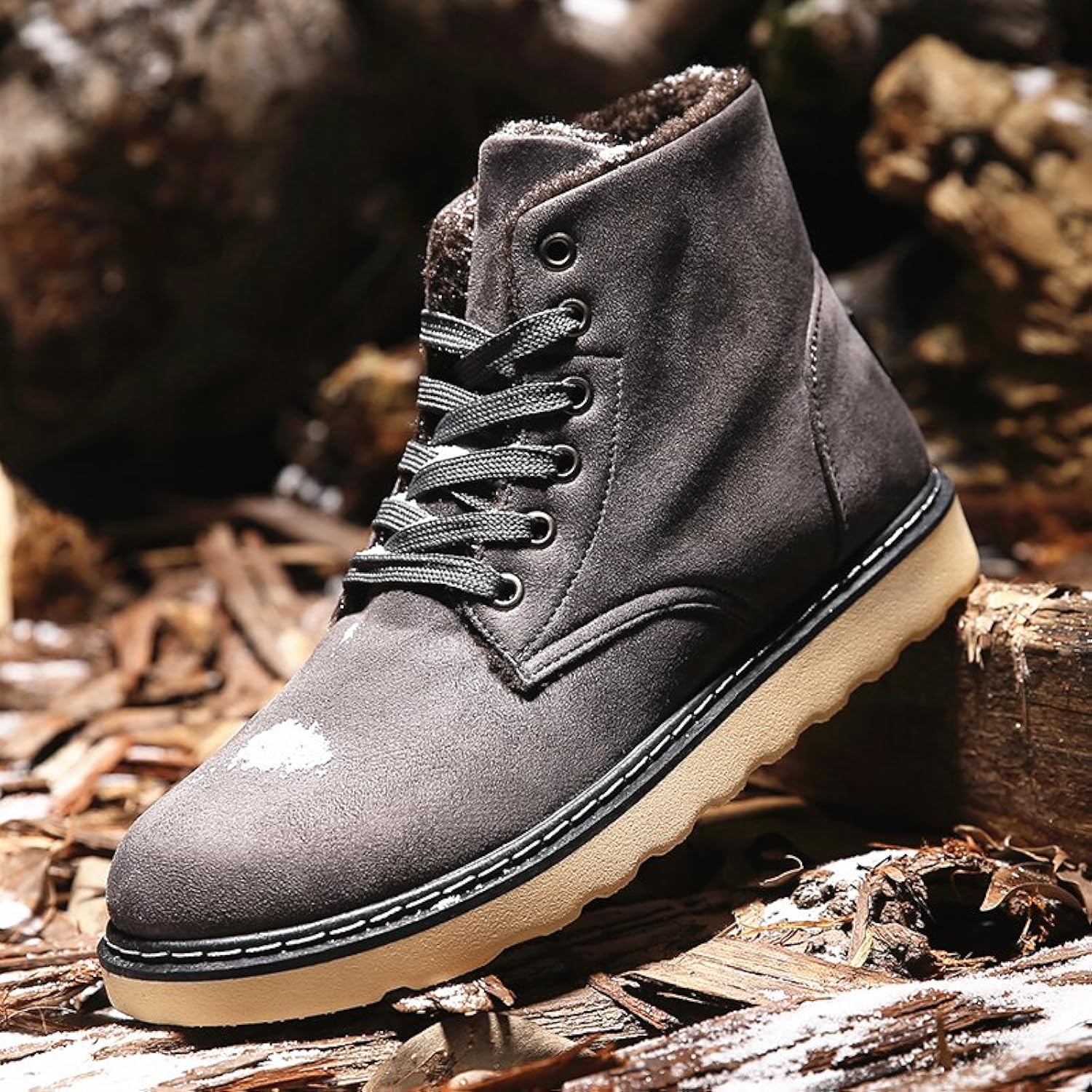 加勒特奈夫 jialetenaifu 男靴子 马丁靴男棉鞋男冬季加绒保暖雪地靴