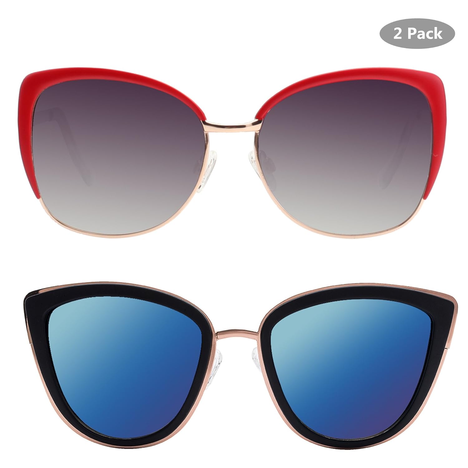 vivienfang 镜面镜片超大 cateye 太阳镜时尚偏光镜 女式 p1891