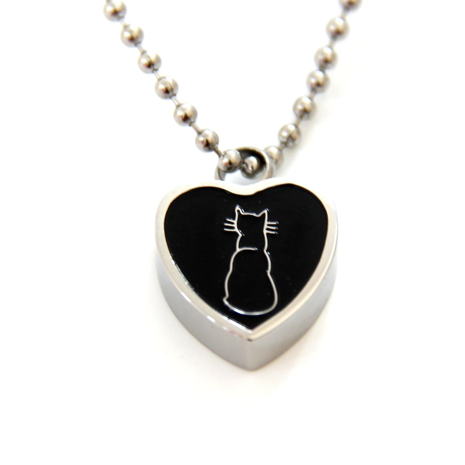 lauren annabelle 工作室创作珠宝猫心宠物纪念品毛恩灰款不锈钢吊坠
