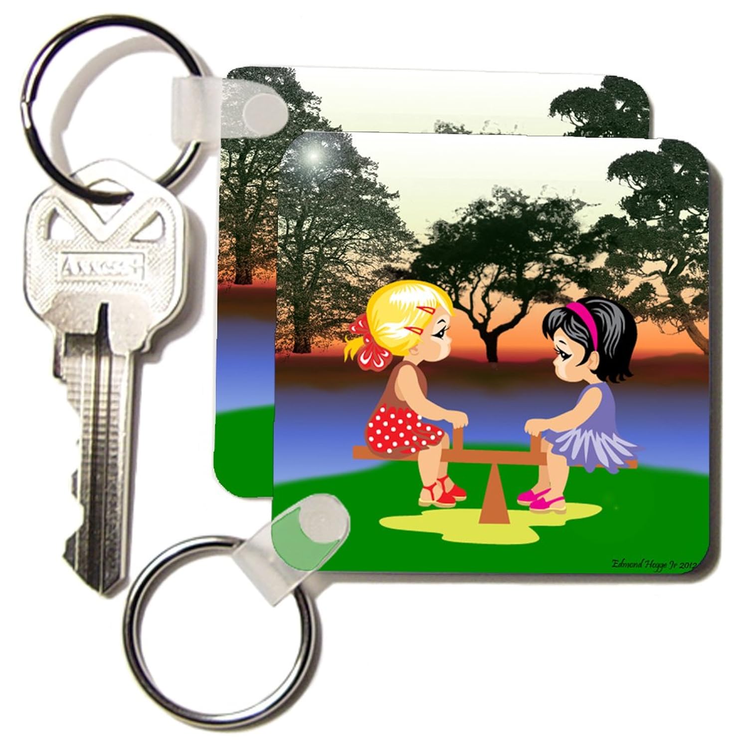 kc_56815 edmond hogge jr cartoons - girls on see-saw - key