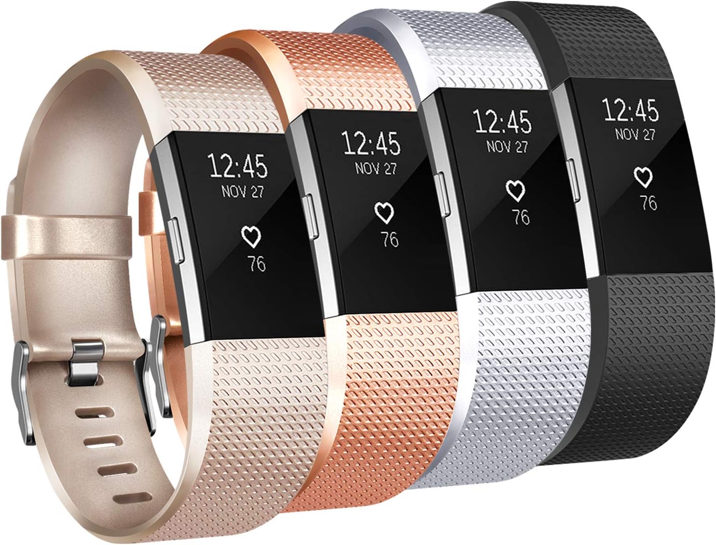 tobfit 运动腕带,适用于 fitbit charge 2,4 只装,女式替换腕带,小号