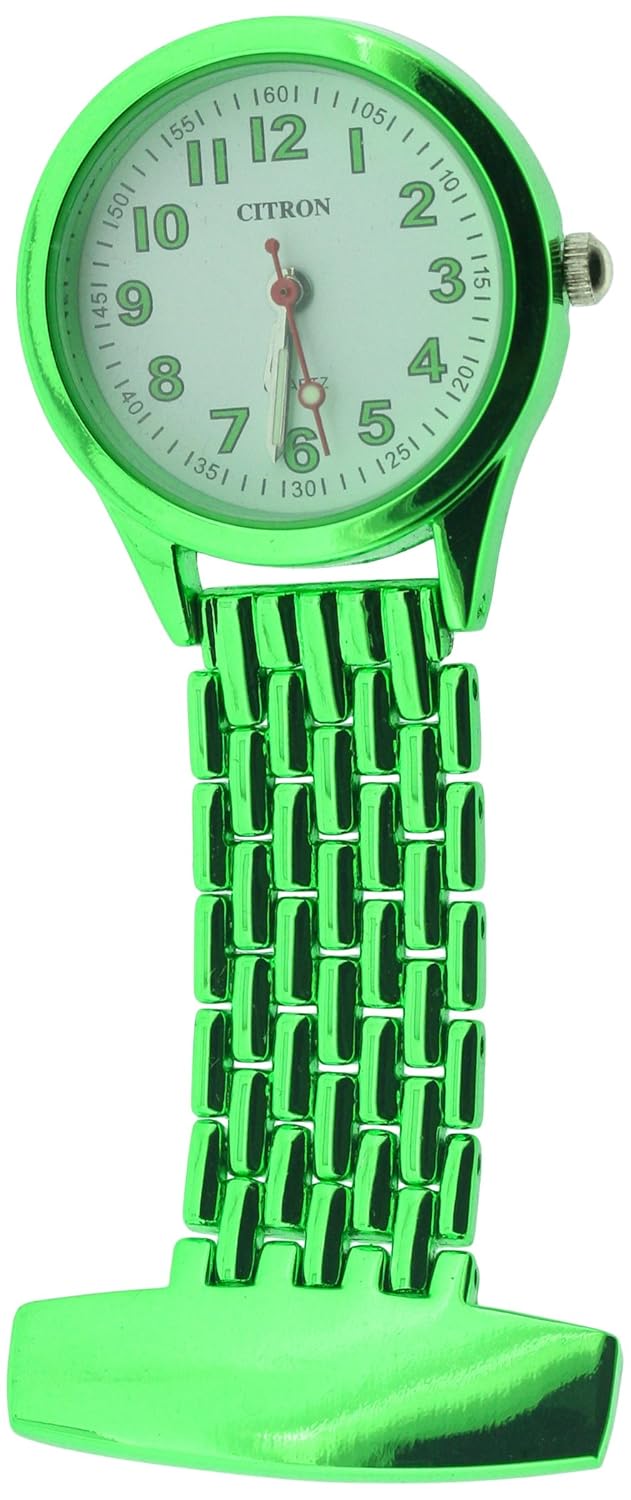 citron 中性款石英手表白色表盘 analogue 显示和绿色表带 nw13 / a