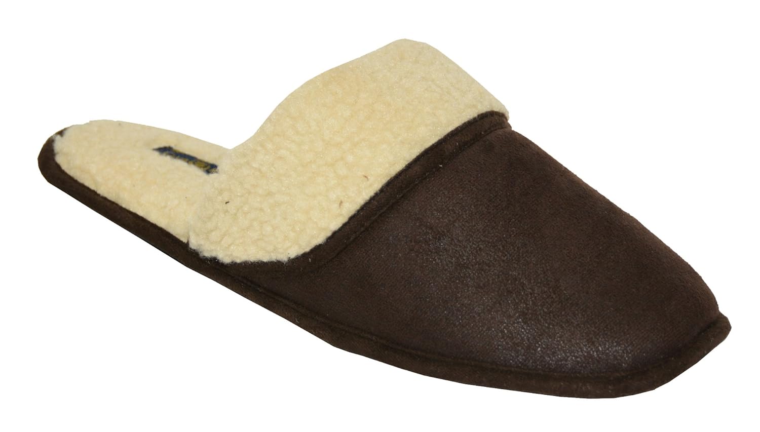 club room mens steiger scuff slippers (l(9.5-10.5), brown)