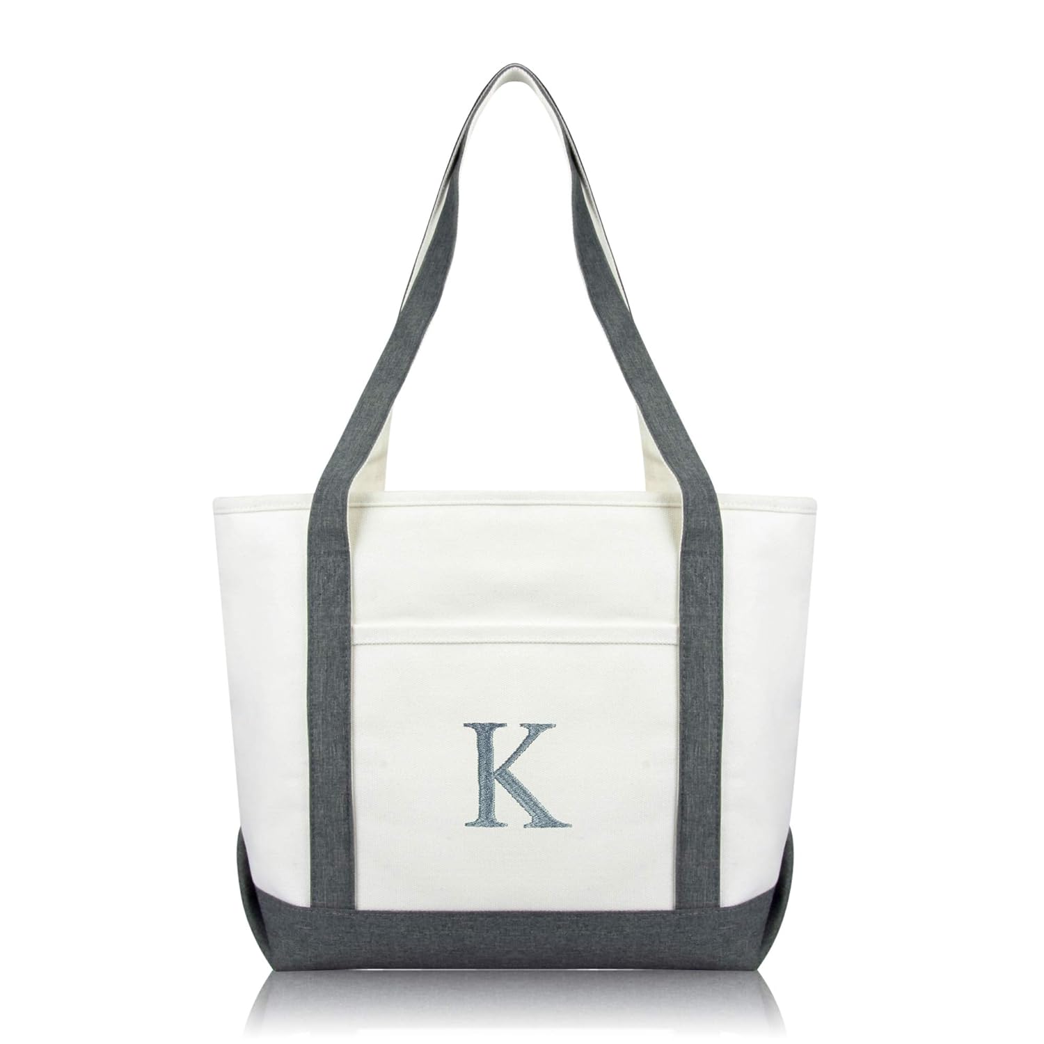dalix 中号个性化手提包交织字母首字母字母 - k 灰色 中