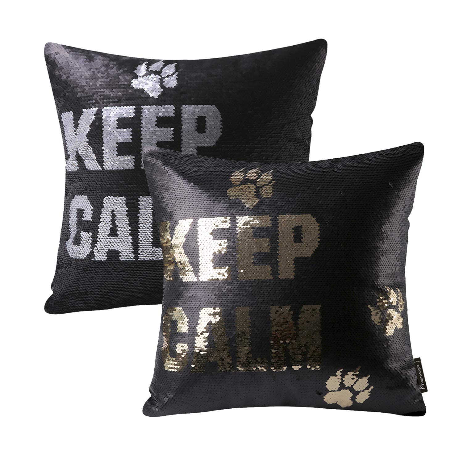 幻想镜双面亮片抱枕枕套装饰垫套家居装饰 18 英寸 x 18 英寸 45 x 45