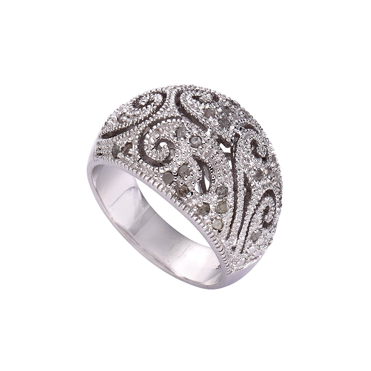 亚马逊进口直采 德国品牌 女士戒指925 纯银镀铑处理钻石0.