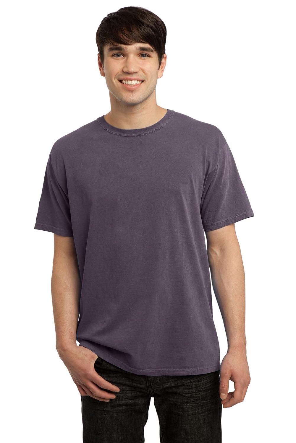 port & company mens essential pigment dyed tee l vintage plum