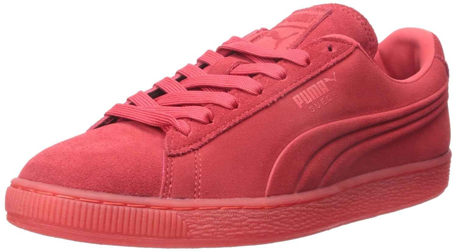 puma 彪马 suede emboss splatter mens red suede lace up sneakers