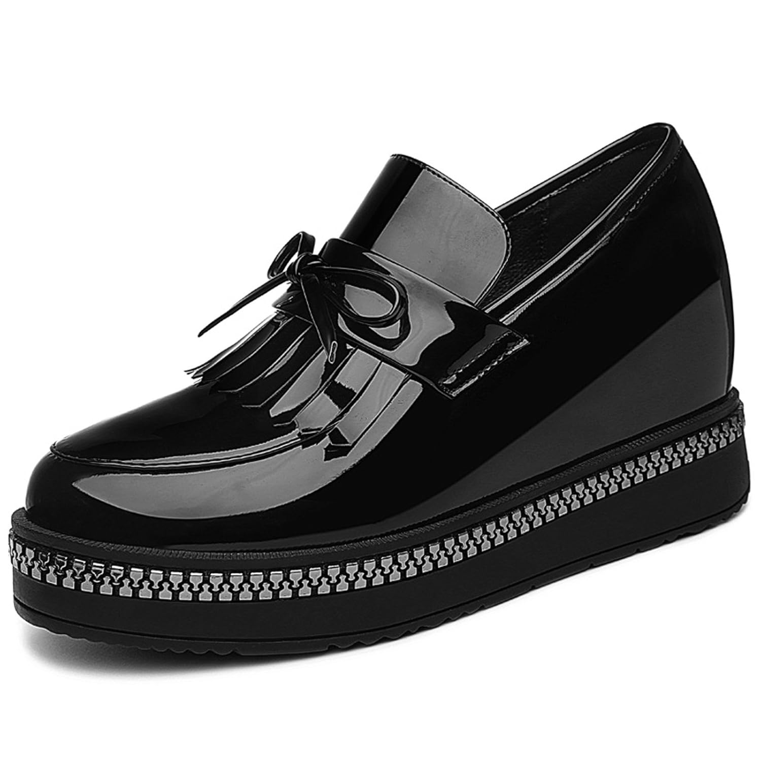 女皮鞋厚底女鞋 圆头防水台厚底松糕鞋 低帮休闲鞋 百搭女单鞋 女鞋子