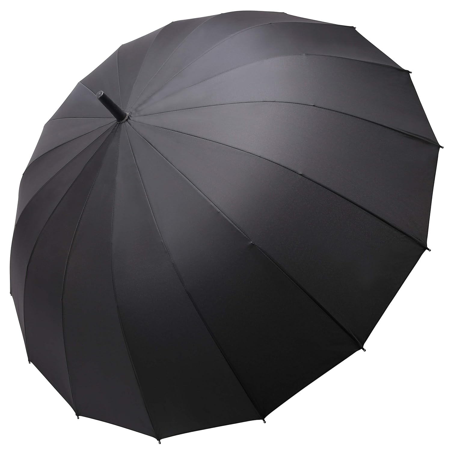 queenshow 加大码情侣旅行伞直柄耐用大运动伞 16 罗纹成人款黑色