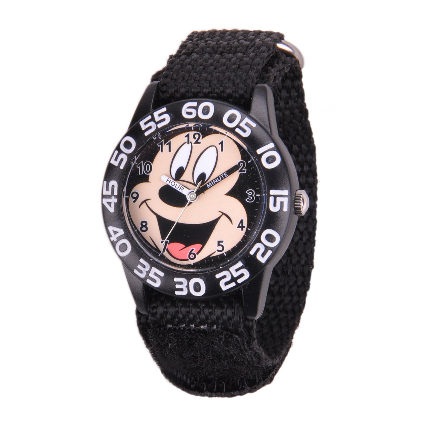 disney kids w001212 mickey mouse time teacher watch with black