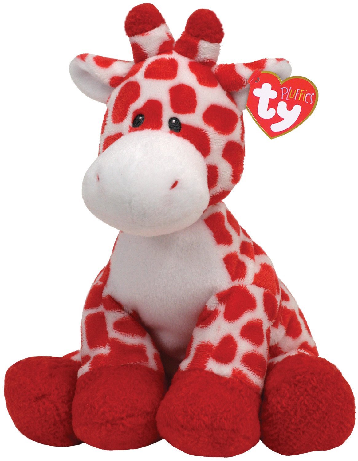 ty pluffie kisser 白色和红色长颈鹿