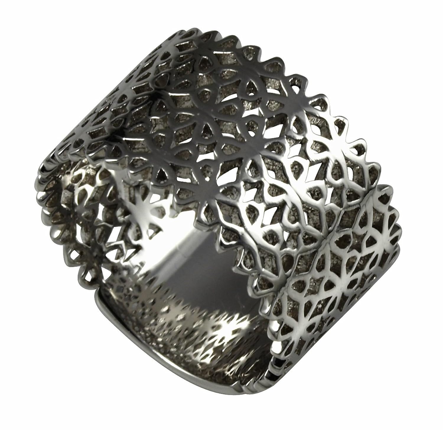 cai jewels 女款戒指925纯银黑色镀铑花朵 eu 尺码57 mm ( 18.