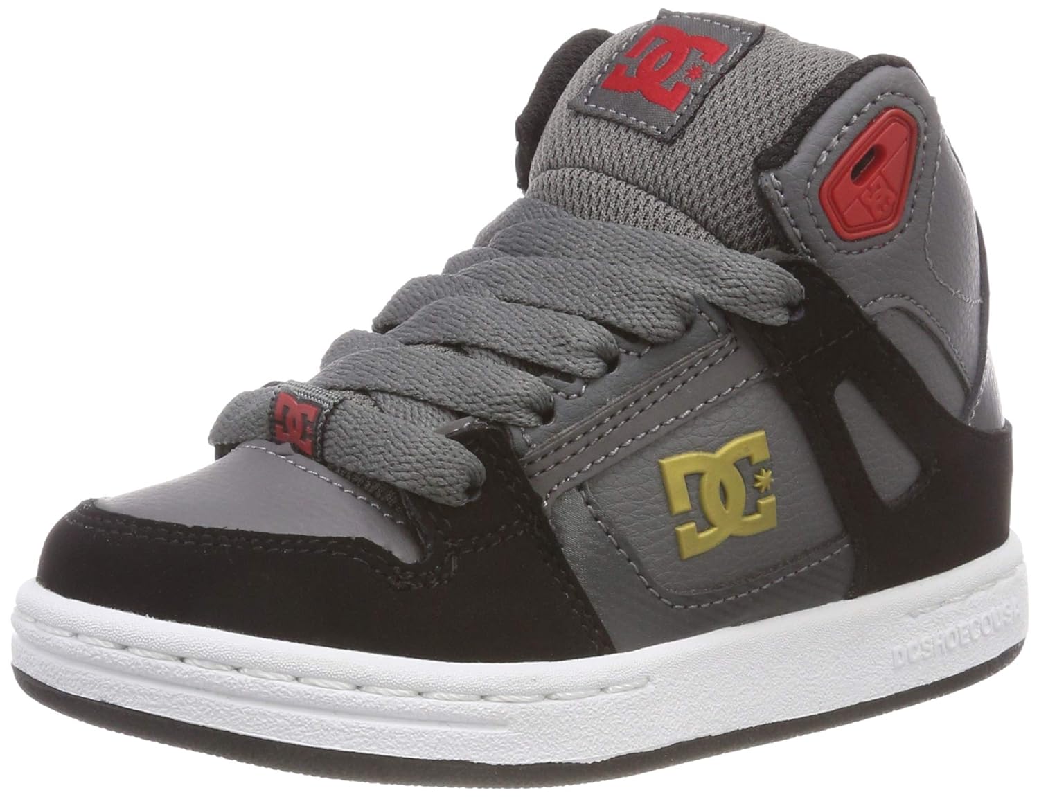 dc shoes boys pure high top skateboarding (gre