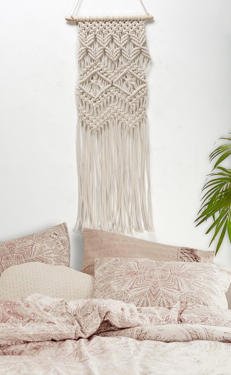 rawyalcrafts 手工花边壁挂 - 编织墙面艺术- macrame 挂毯-波西米亚