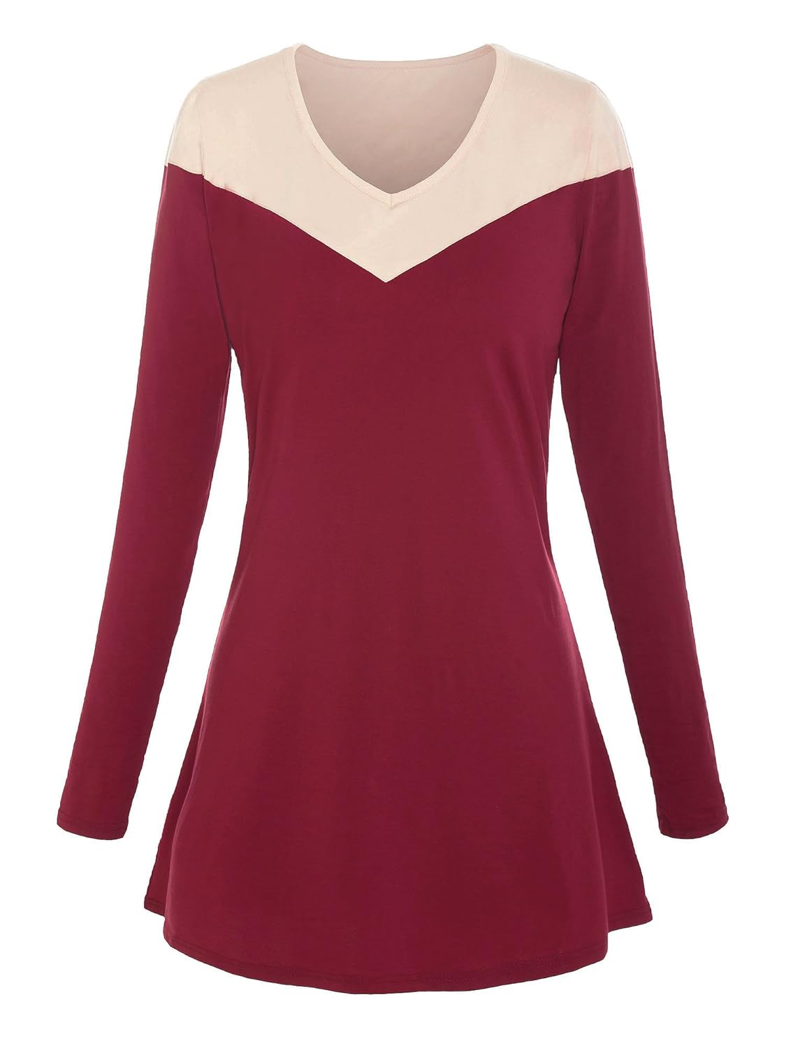 relibeauty 女士 v 领长袖束腰上衣 暖红色 8-10