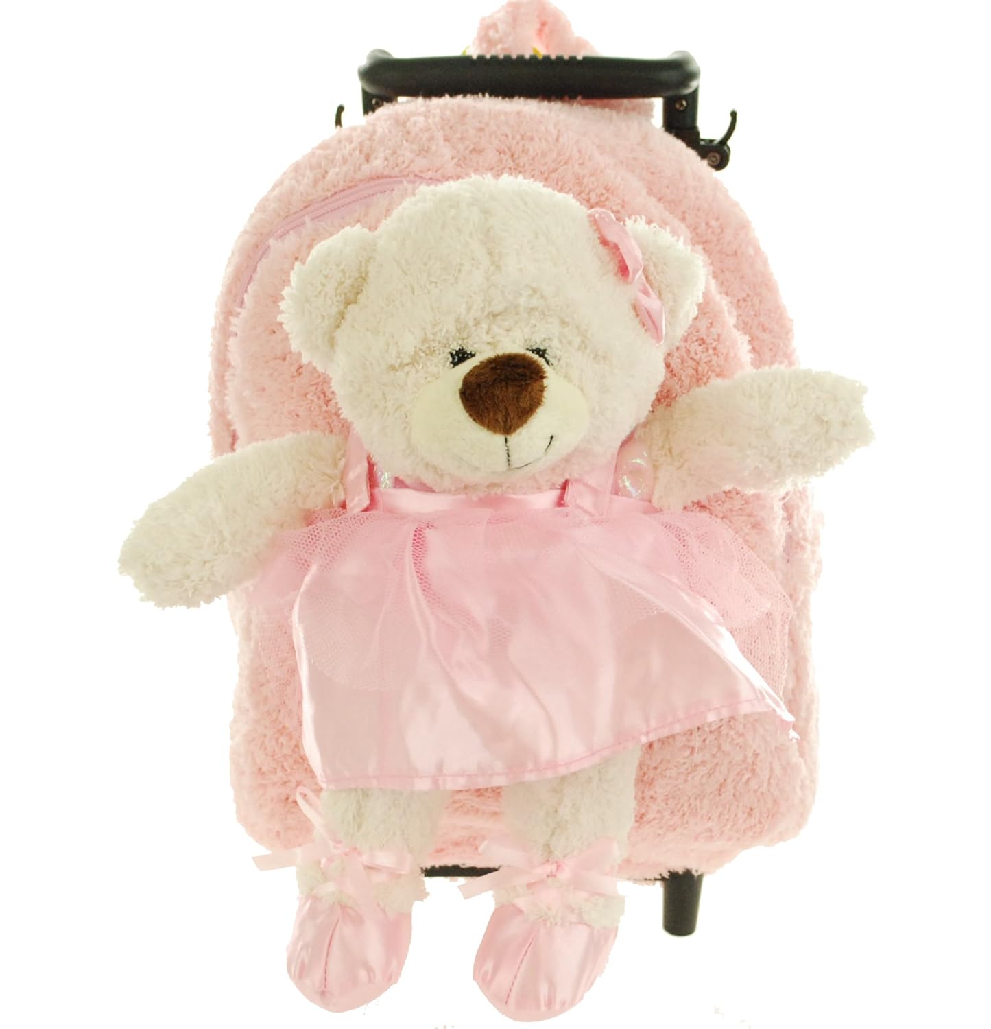 kreative kids 毛绒滚边背包芭蕾熊,粉色