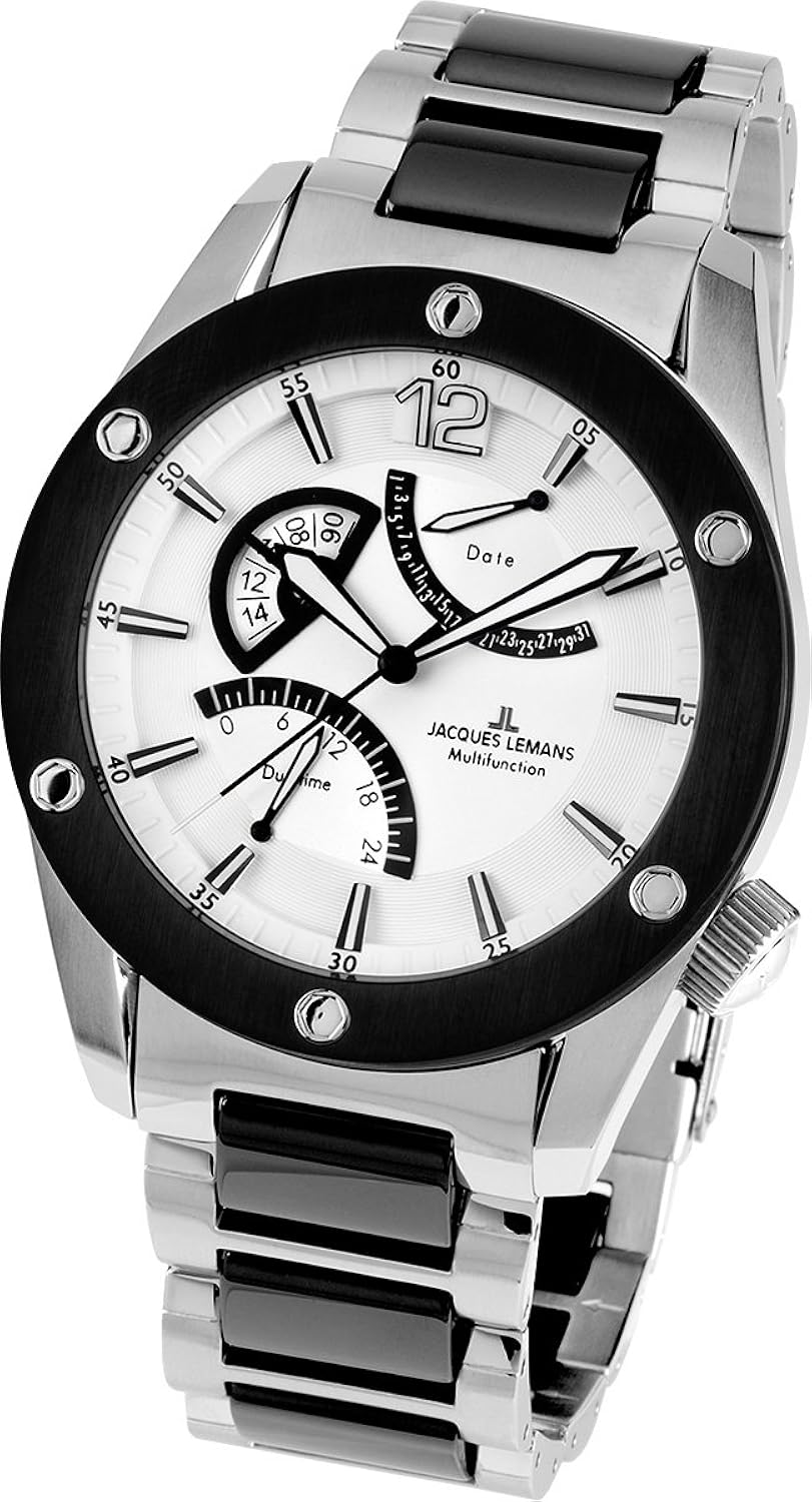 jacques lemans 男式石英手眲2–1739g 1–1739g 带金属表带