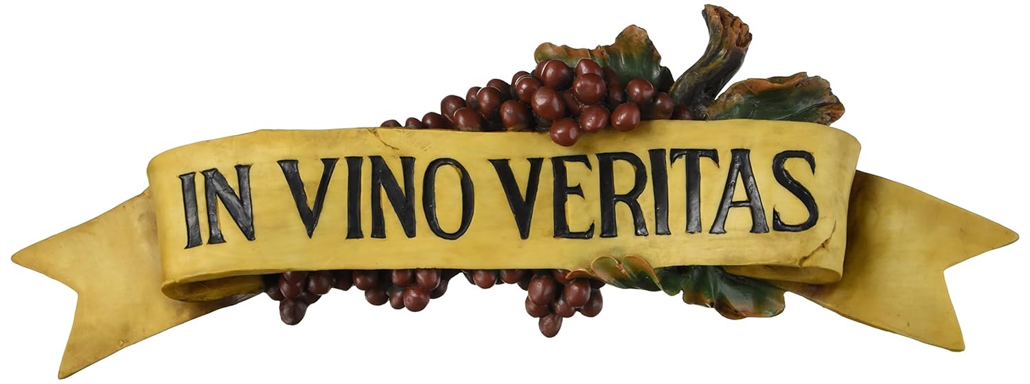 design toscano in vino veritas wall plaque