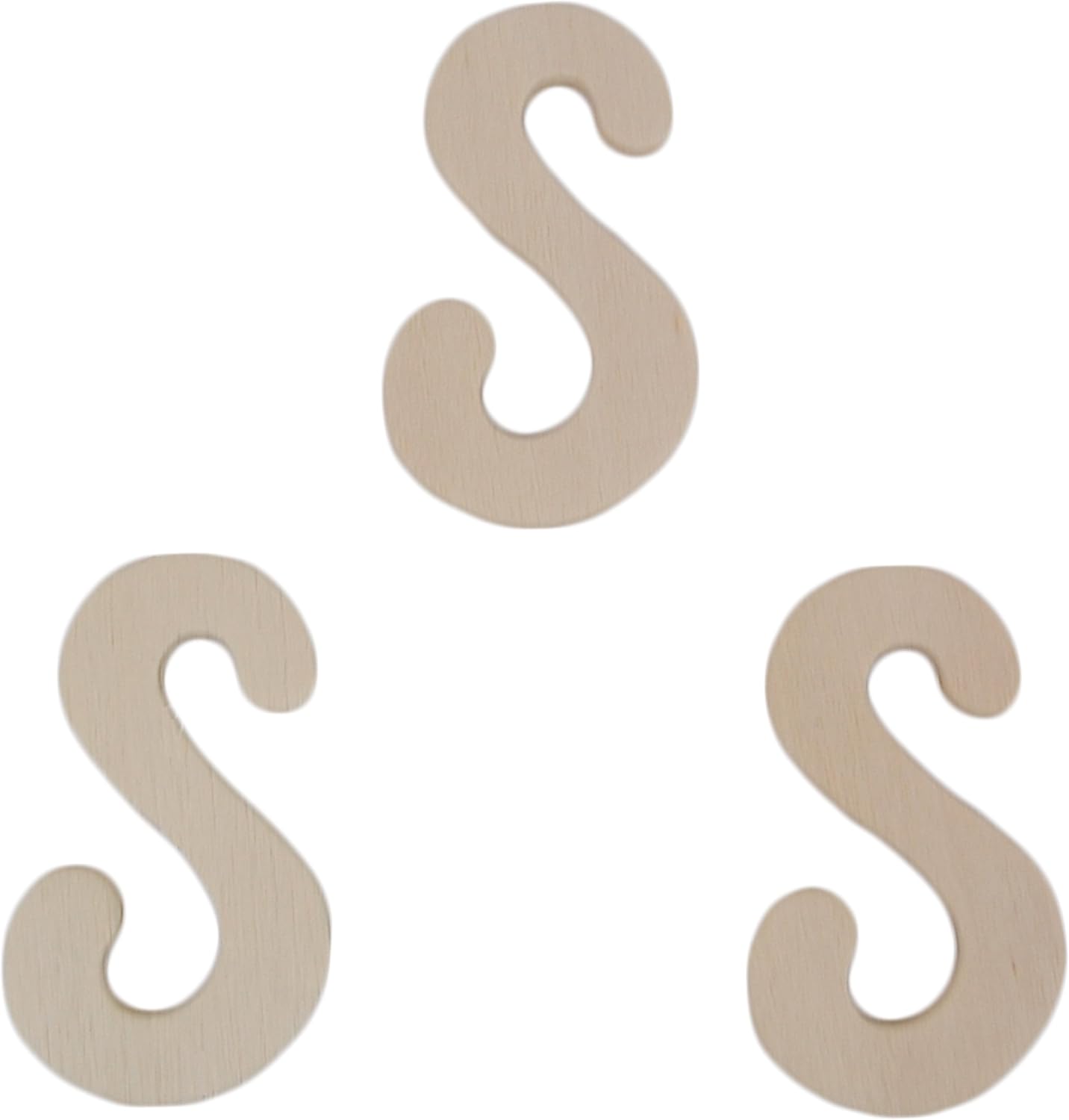 country love crafts 字母 s 木工空白,浅棕色