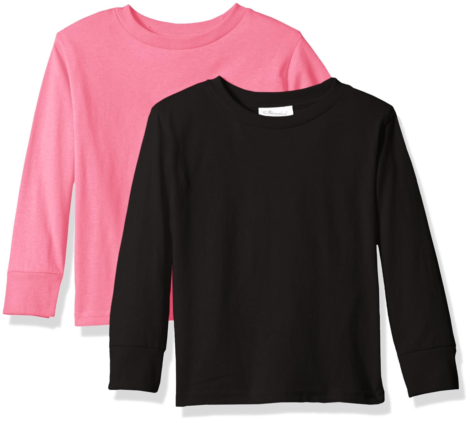 女婴小 bous 幼儿长袖圆领套头 t恤上衣 t 恤(2个装) black/raspberry