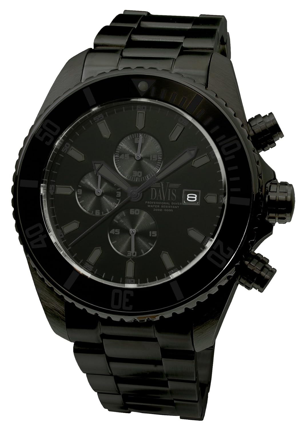 黑色奢华 sport 潜水 watch-chronograph-sapphire glass-water