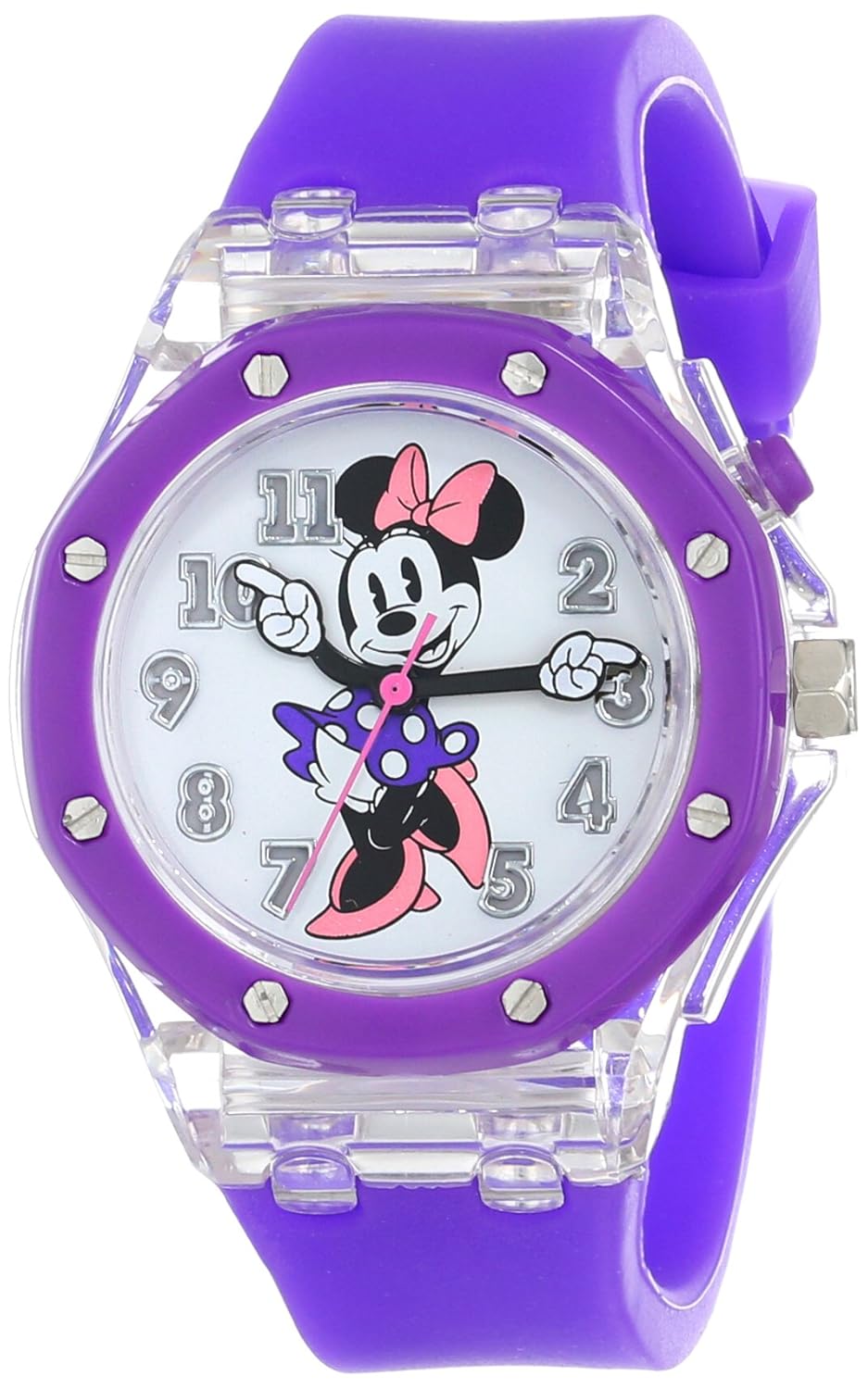 disney 儿童 mn1131紫色和蓝色米妮手表