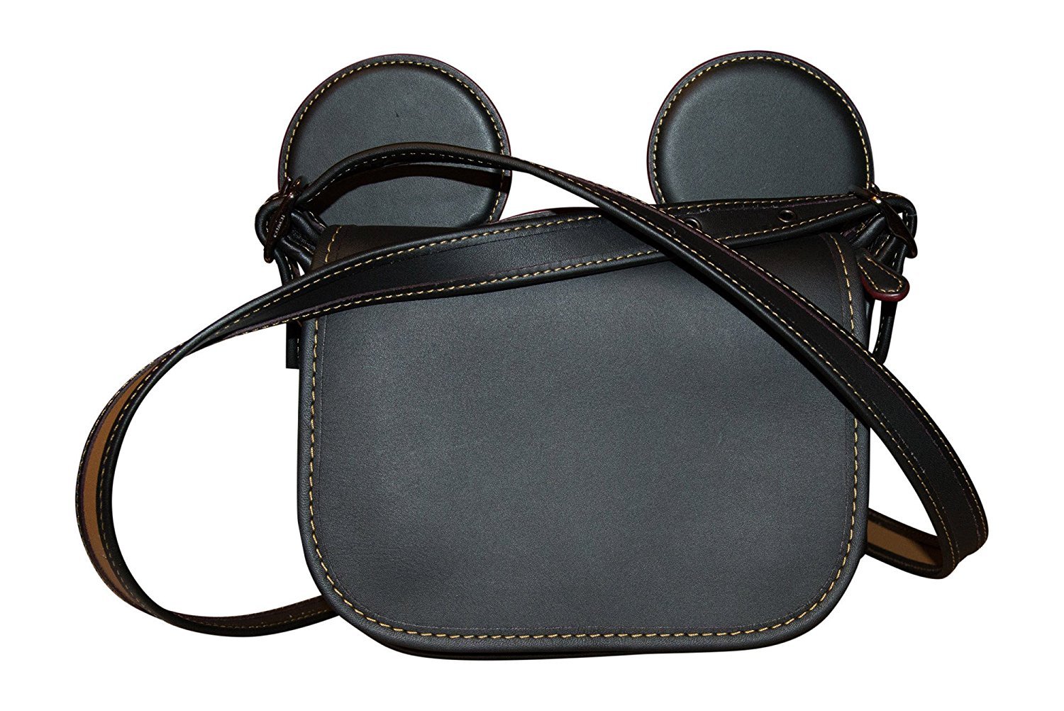 coach mickey patricia 马鞍,手套小牛皮,带米奇耳朵亮黑色