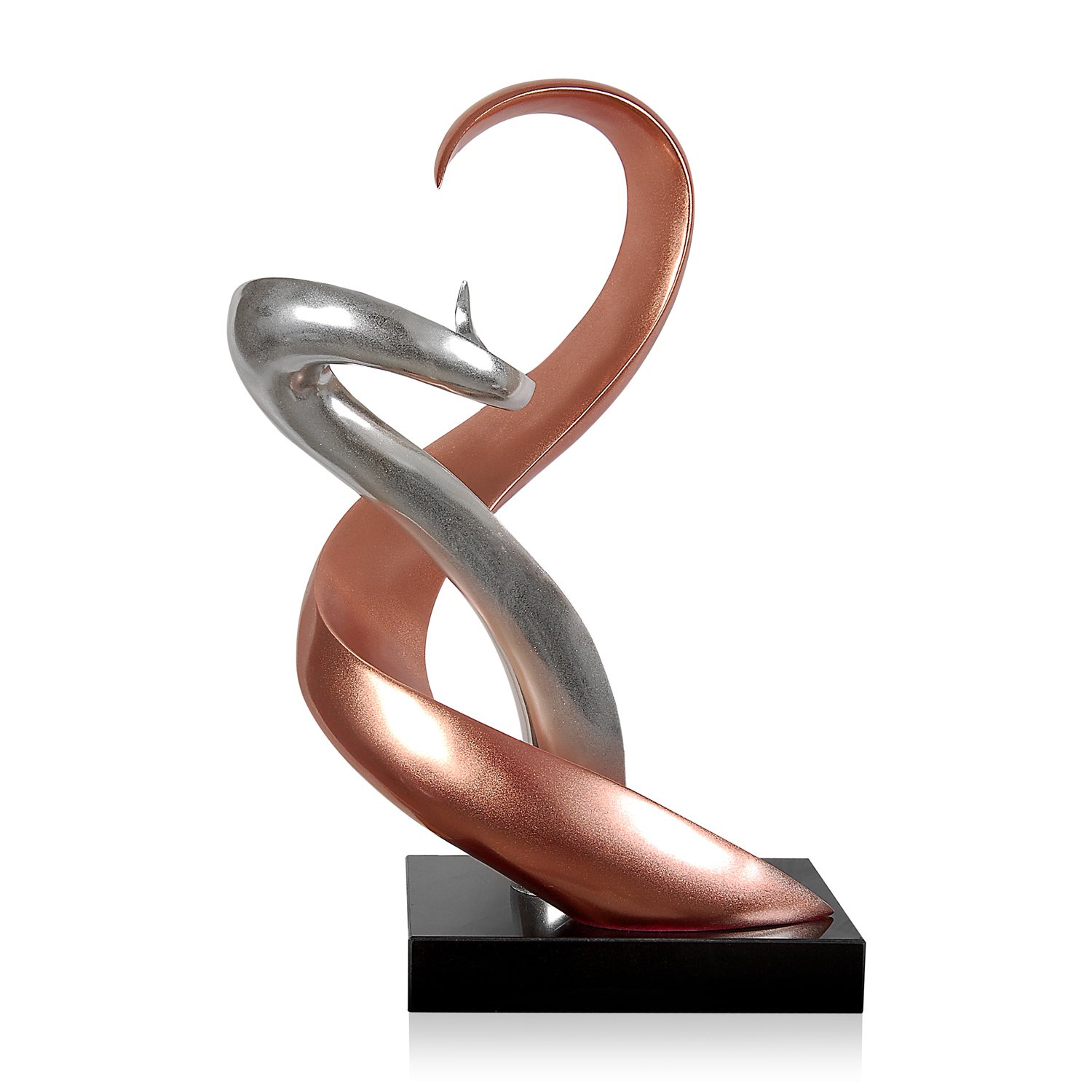 arte dal mondo"harmonious flows 抽象设计树脂雕塑安装在大理石底座