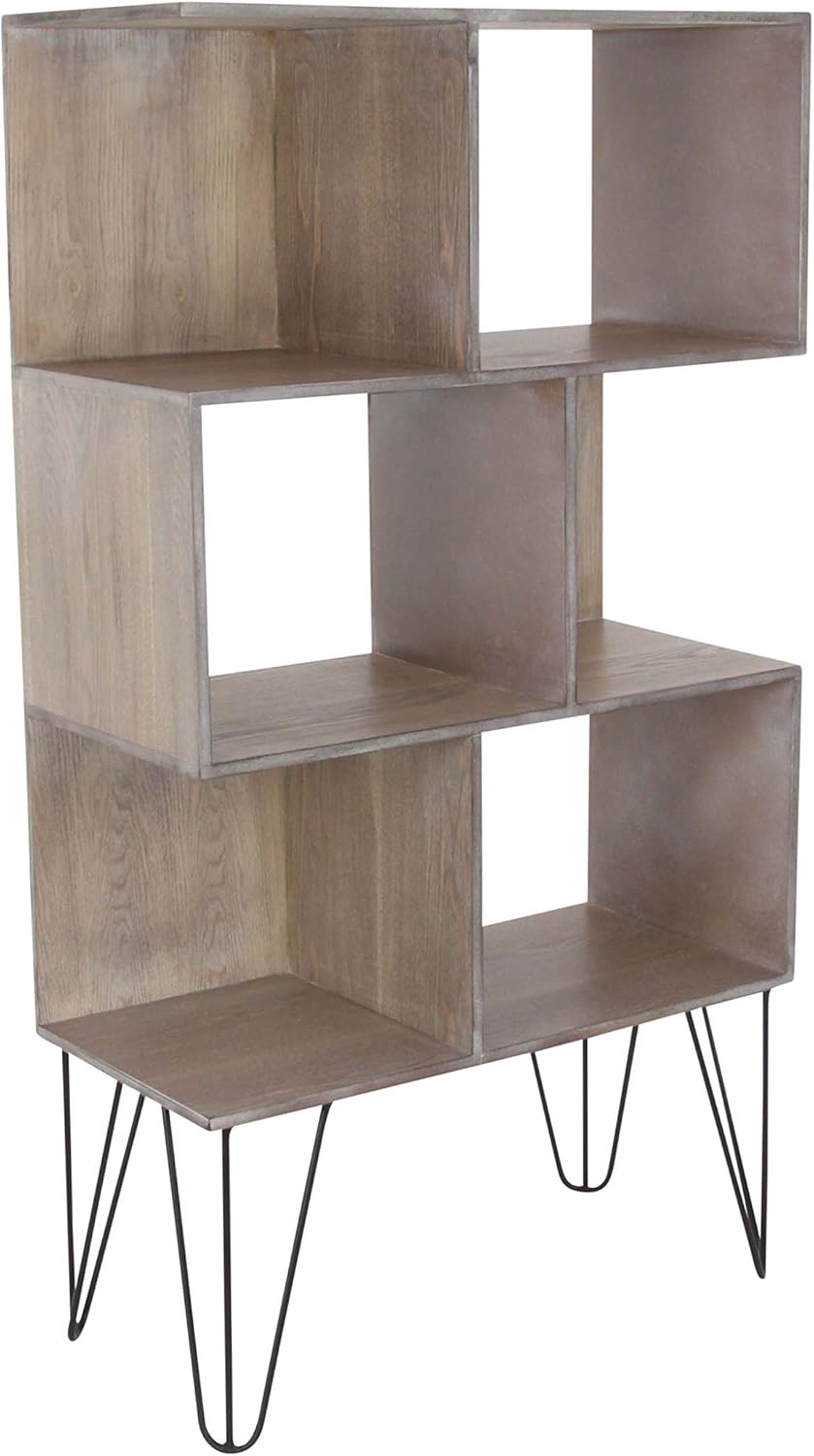 deco 79 wood shelf, black/brown, 47" x 26" 木材 黑色/棕色 47" x