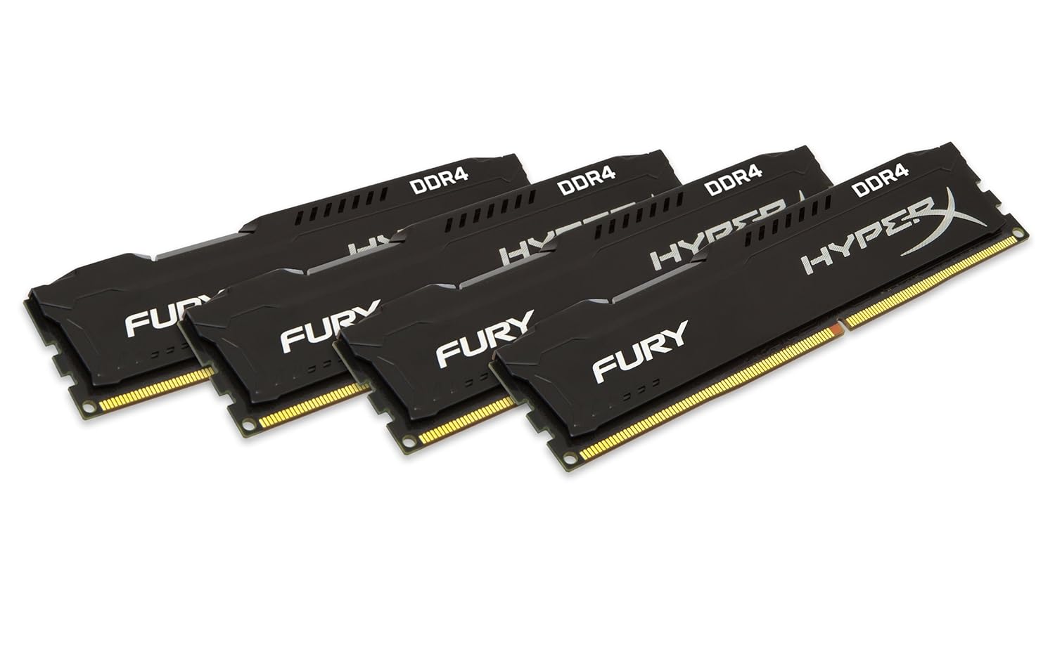 kingston hyperx fury black 16gb kit (4x4gb) 2400mhz ddr4 non-ecc