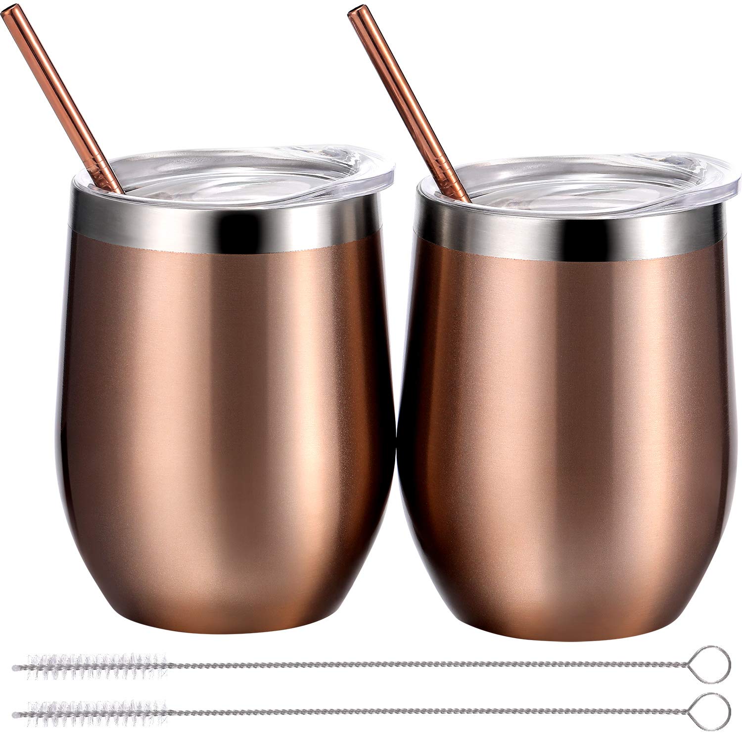 bbto 2 件套 340.19 克不锈钢不锈钢无*杯,不易破裂的双层保温杯带盖*