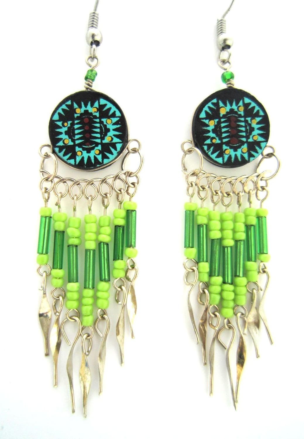 手工手绘嬉皮风格吊坠耳环波西米亚印度秘鲁民族首饰
