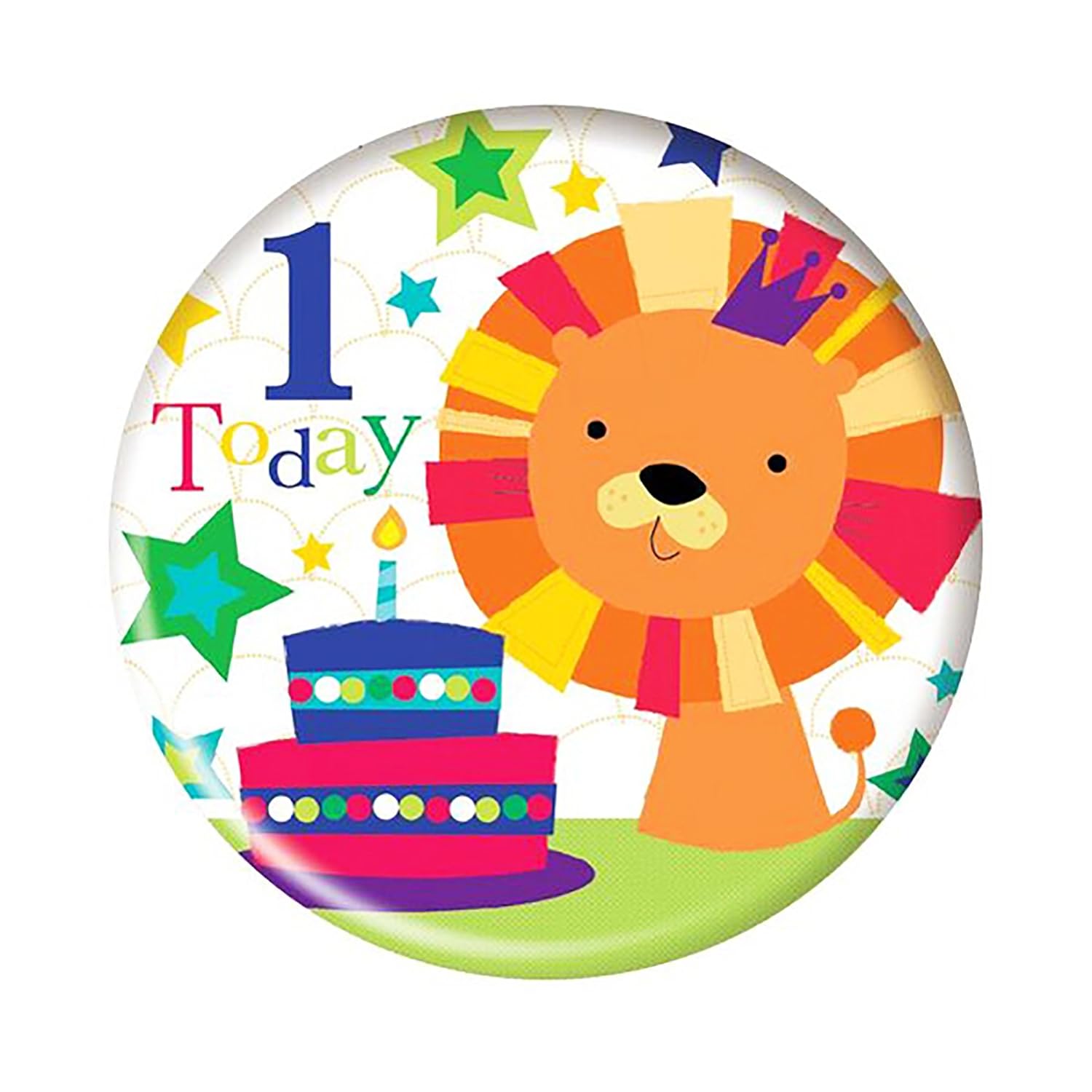 simon elvin 1 today lion/owl design giant birthday badge