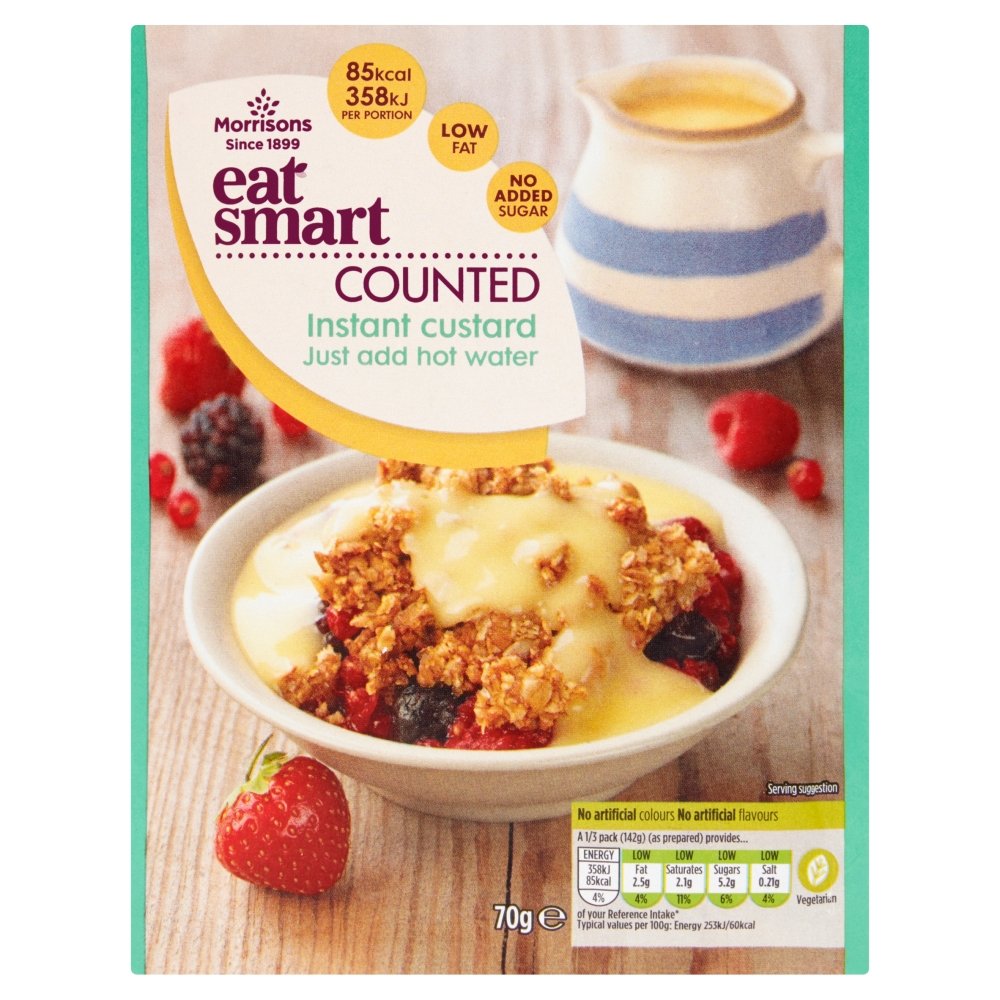 morrisons eat smart counted instant custard, 70 g, pack of 24