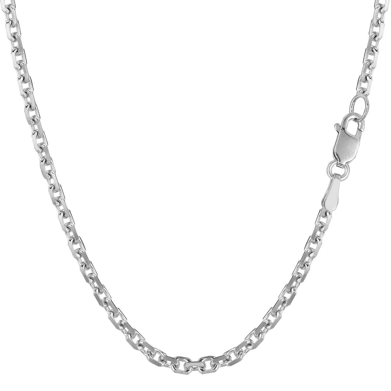 14k白金电缆链链项链,3.1毫米,20"