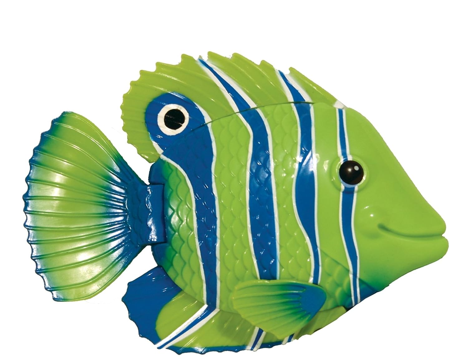 swimways rainbow reef mini fish - green/blue/white