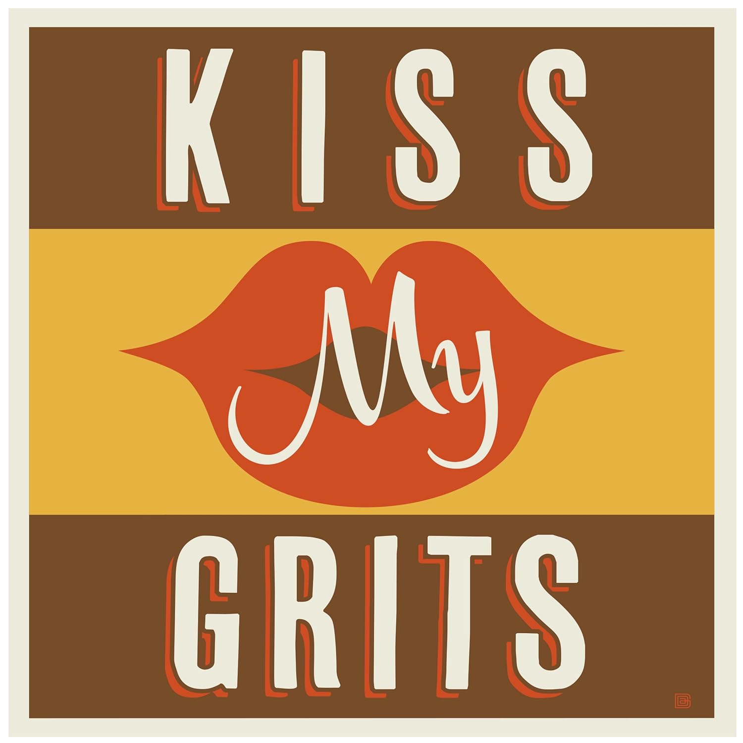 thirstystone occasions trivet, kiss my grits, multicolor