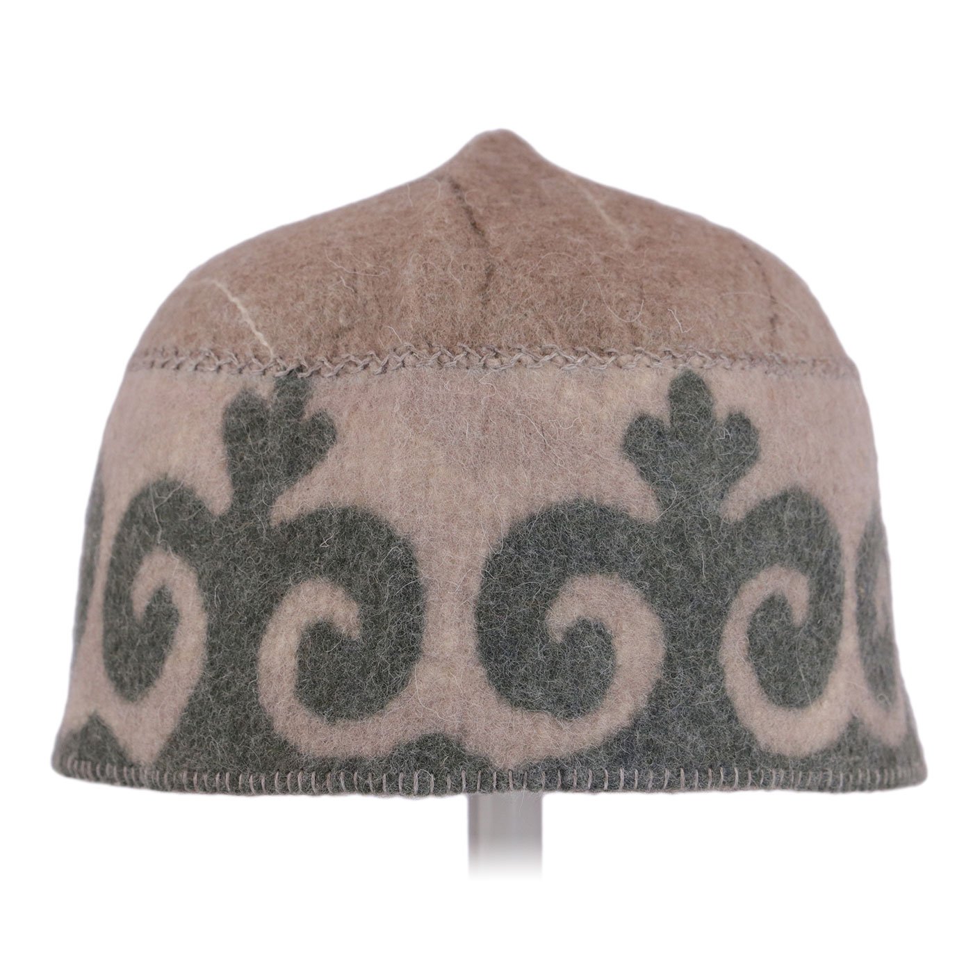 吉尔吉斯斯坦工匠纯羊毛手工制作毛毡帽