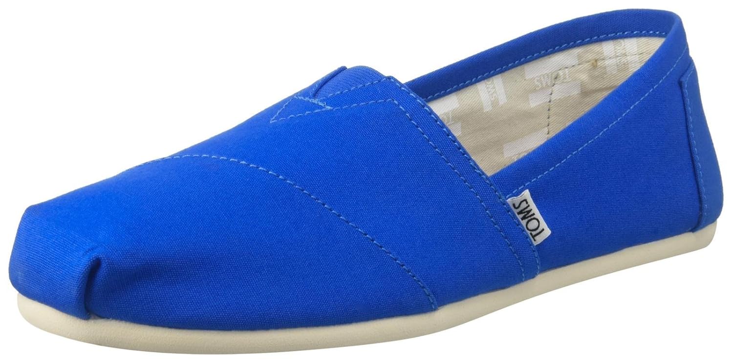 toms womens 10009702 canvas alpargata flat, cobalt 钴蓝色