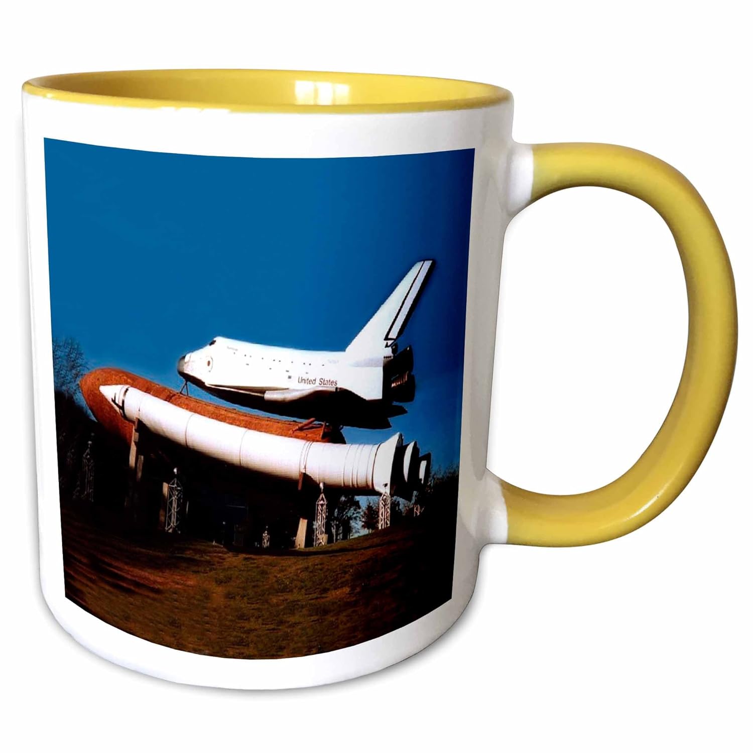 3drose 空间 – 航天飞机 – 马克杯 黄色/白色 11-oz two-tone