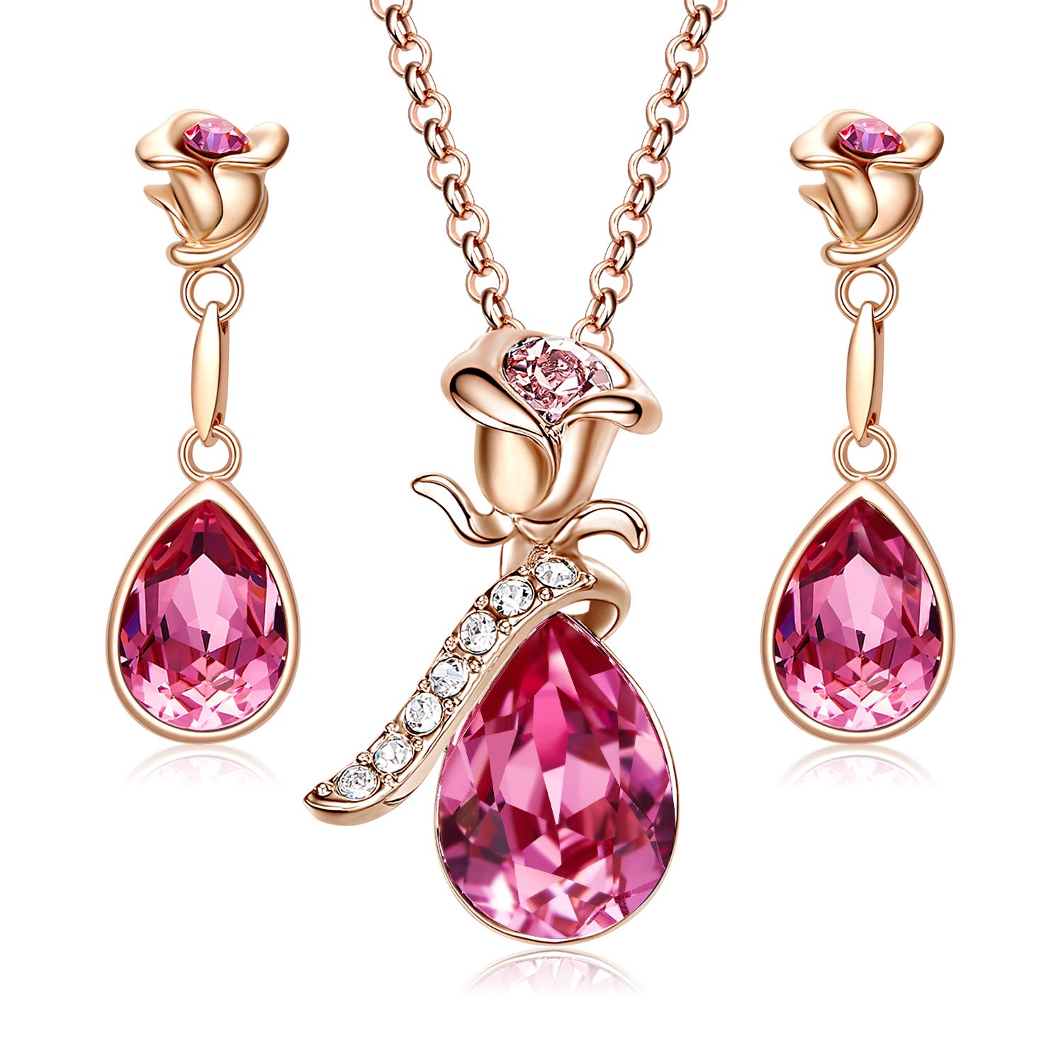 rose gold jewelry set 中: 亚马逊中国: 珠宝首饰-海外购 美亚直邮