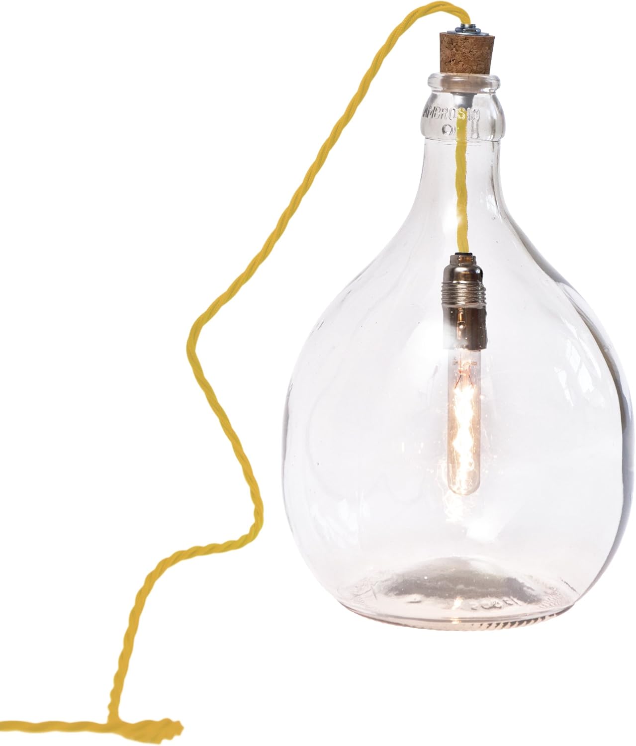 la cachaca 玻璃模型蒸馏器一地站式小号,黄色