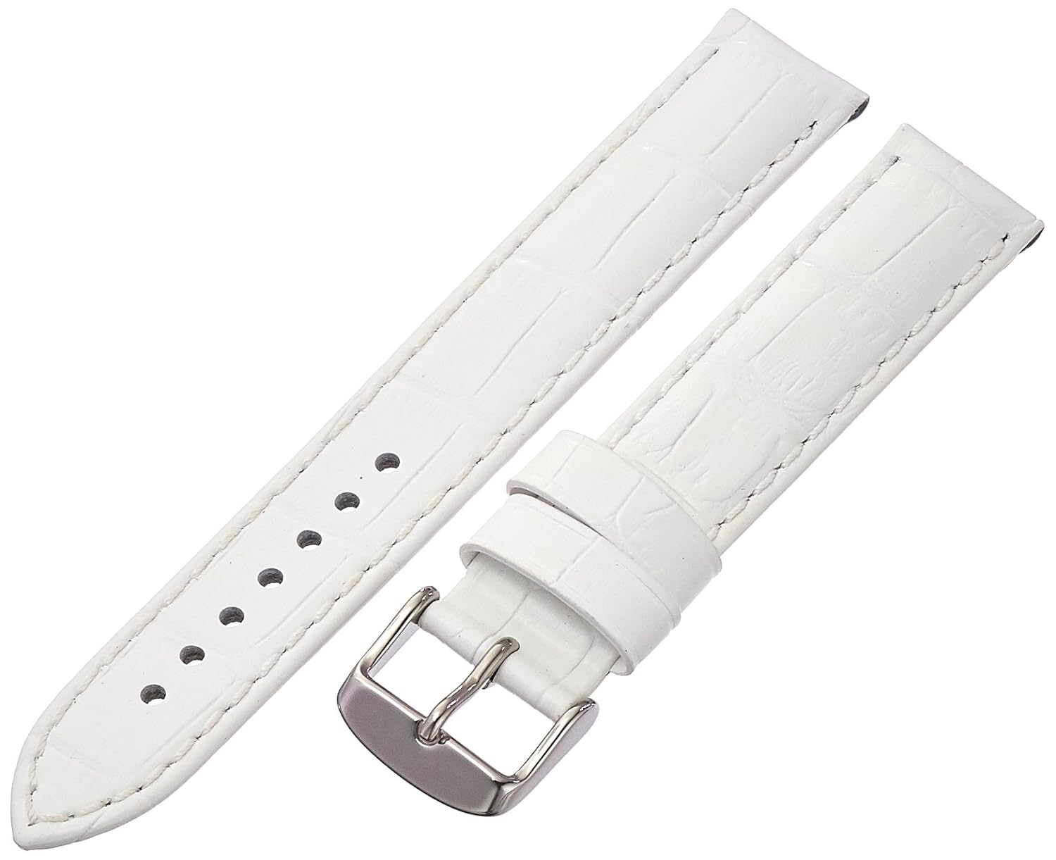 tech swiss lea1860-18 18 18 毫米皮革鳄鱼白色手表表带