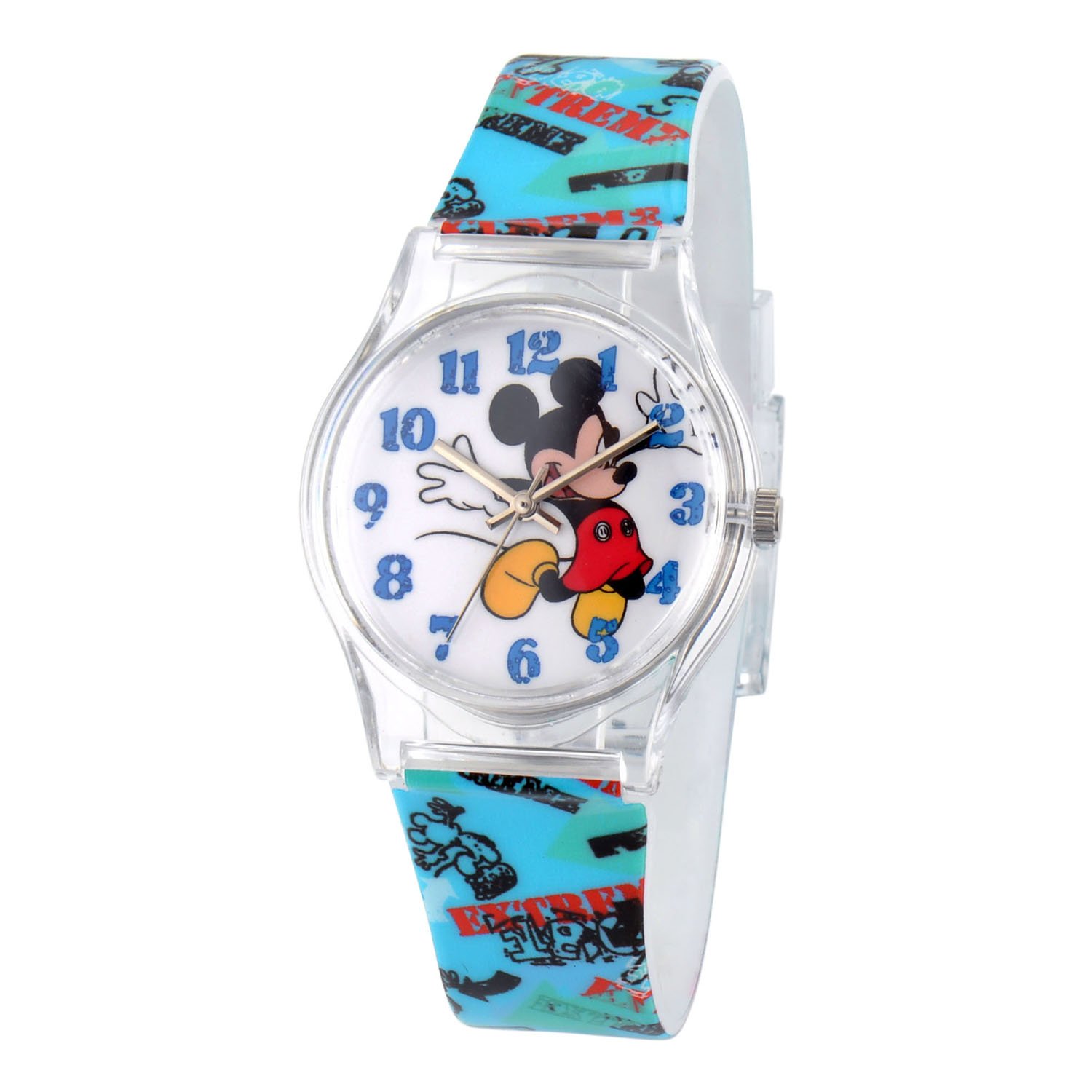disney 儿童 w001060米老鼠模拟显示屏模拟石英蓝色手表