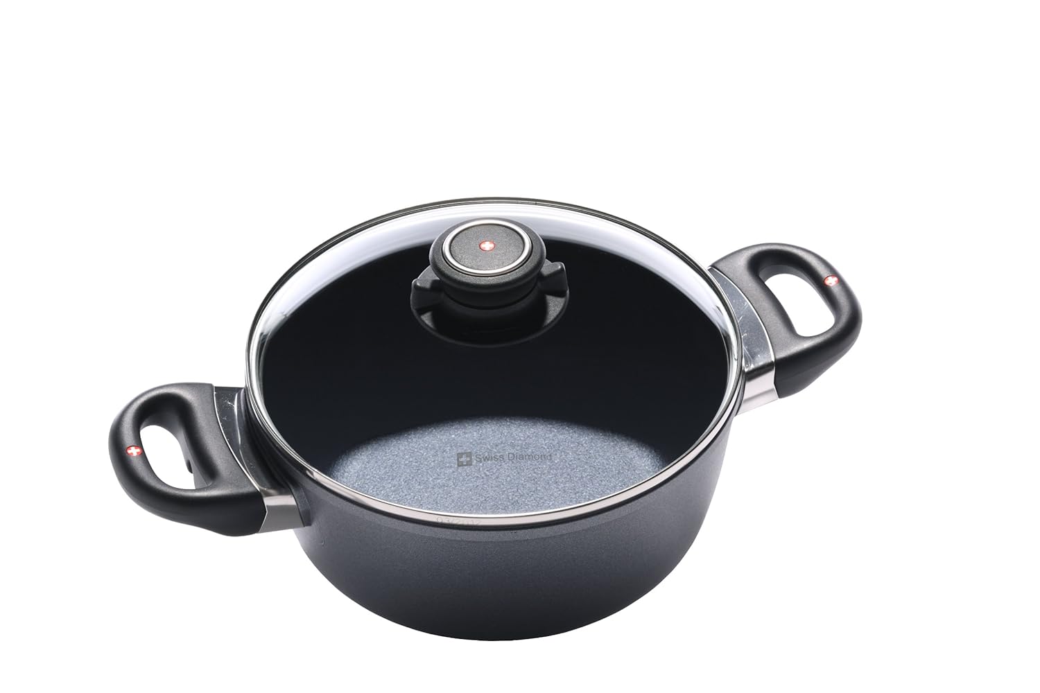 瑞士钻石 sd6820ic 不粘涂层铝平底锅带盖直径 20 厘米 【swiss diamo