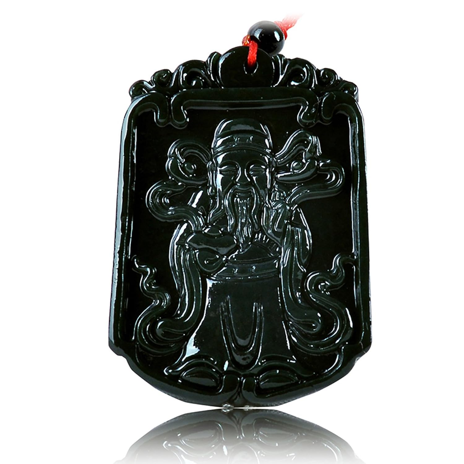 御尚玉 天然和田玉财神挂件 和田玉文财神吊坠 财源滚滚挂件 附权威