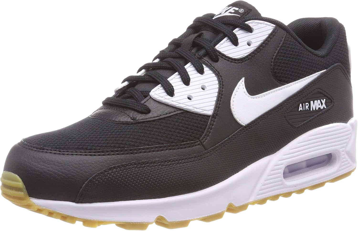 nike 耐克 womens air max 90 black/white gum light brown running