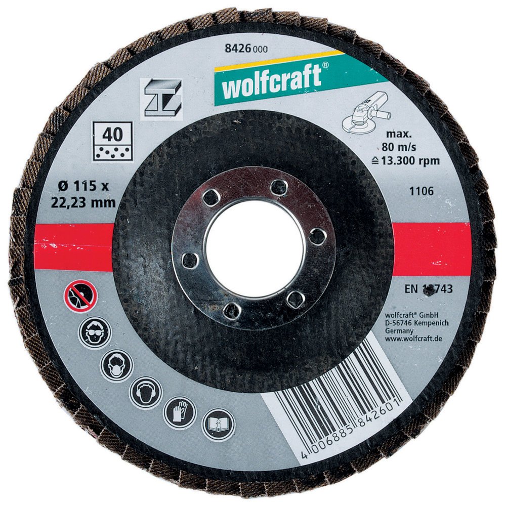 wolfcraft 8425000 125 x 22 毫米角磨机拖把盘